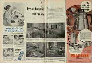 Better Homes & Gardens September 1951 Magazine Article: Here are bedspreads that can take it