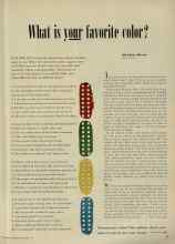 Better Homes & Gardens October 1951 Magazine Article: What is your favorite color?