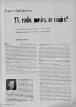 Better Homes & Gardens October 1951 Magazine Article: Is your child glued to TV, radio, movies, or comics?