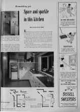 Better Homes & Gardens October 1951 Magazine Article: Remodeling put Space and sparkle in this kitchen