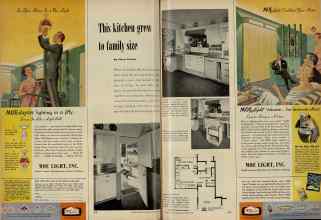 Better Homes & Gardens October 1951 Magazine Article: This kitchen grew to family size