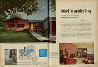 Better Homes & Gardens November 1951 Magazine Article: Divided for smoother living