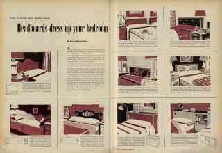 Better Homes & Gardens November 1951 Magazine Article: Headboards dress up your bedroom