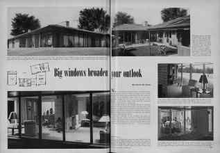 Better Homes & Gardens November 1951 Magazine Article: Big windows broaden your outlook