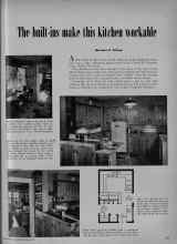 Better Homes & Gardens December 1951 Magazine Article: The built-ins make this kitchen workable