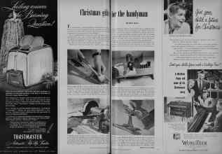 Better Homes & Gardens December 1951 Magazine Article: Christmas gifts for the handyman