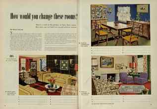 Better Homes & Gardens December 1951 Magazine Article: How would you change these rooms?