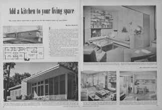 Better Homes & Gardens February 1952 Magazine Article: Add a kitchen to your living space