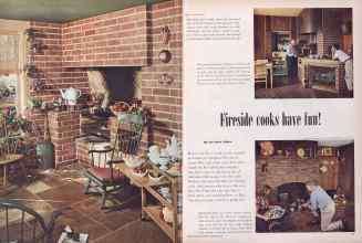 Better Homes & Gardens February 1952 Magazine Article: Fireside cooks have fun!