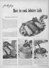 Better Homes & Gardens March 1952 Magazine Article: frankly fancy How to cook lobster tails