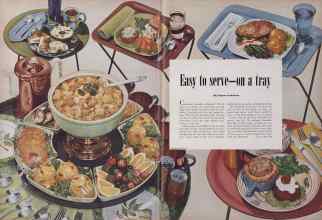 Better Homes & Gardens March 1952 Magazine Article: Easy to serve--on a tray