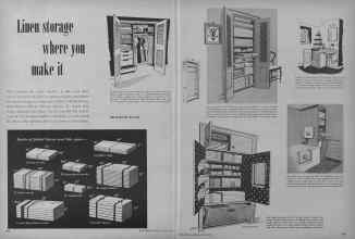 Better Homes & Gardens March 1952 Magazine Article: Linen storage where you make it