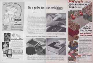 Better Homes & Gardens March 1952 Magazine Article: For a garden plus-- start seeds indoors