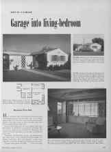 Better Homes & Gardens April 1952 Magazine Article: Garage into living-bedroom