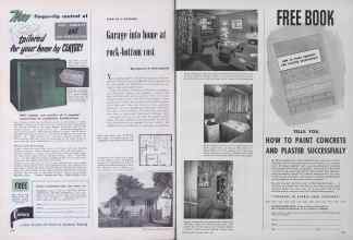Better Homes & Gardens April 1952 Magazine Article: Garage into home at rock-bottom cost