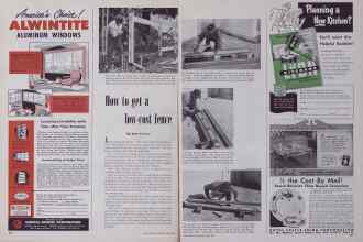 Better Homes & Gardens April 1952 Magazine Article: How to get a low-cost fence