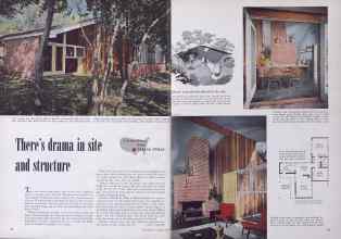 Better Homes & Gardens May 1952 Magazine Article: There's drama in site and structure