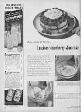 Better Homes & Gardens June 1952 Magazine Article: June eating at its best--Luscious strawberry shortcake