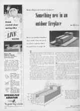 Better Homes & Gardens June 1952 Magazine Article: Something new in an outdoor fireplace