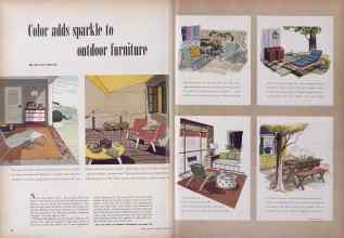Better Homes & Gardens June 1952 Magazine Article: Color adds sparkle to outdoor furniture