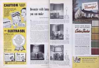 Better Homes & Gardens June 1952 Magazine Article: Decorate with lamps you can make