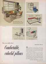 Better Homes & Gardens July 1952 Magazine Article: Comfortable, colorful pillows