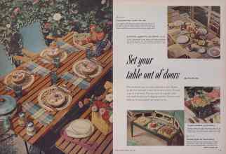 Better Homes & Gardens July 1952 Magazine Article: Set your table out of doors