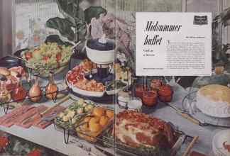 Better Homes & Gardens July 1952 Magazine Article: Midsummer buffet Cool as a breeze
