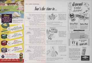 Better Homes & Gardens July 1952 Magazine Article: JULY GARDEN REMINDERS: Now's the time to . . .