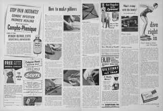 Better Homes & Gardens July 1952 Magazine Article: How to make pillows
