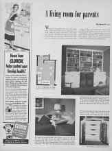 Better Homes & Gardens August 1952 Magazine Article: A living room for parents
