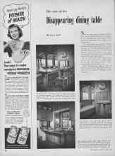 Better Homes & Gardens August 1952 Magazine Article: The case of the Disappearing dining table