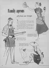 Better Homes & Gardens August 1952 Magazine Article: Family aprons