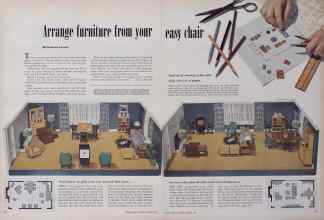 Better Homes & Gardens August 1952 Magazine Article: Arrange furniture from your easy chair