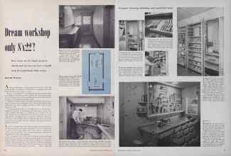 Better Homes & Gardens August 1952 Magazine Article: Dream workshop only 8'x22'!