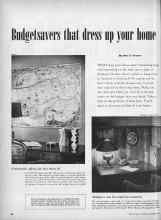 Better Homes & Gardens September 1952 Magazine Article: Budgetsavers that dress up your home