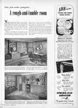 Better Homes & Gardens September 1952 Magazine Article: A rough-and-tumble room