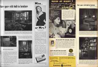 Better Homes & Gardens September 1952 Magazine Article: More space with built-in furniture