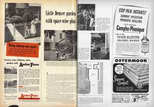 Better Homes & Gardens October 1952 Magazine Article: Little Denver garden with spare-wise plan