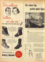 Better Homes & Gardens December 1952 Magazine Article: For winter fun, garden under lights