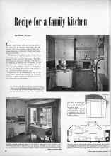 Better Homes & Gardens December 1952 Magazine Article: Recipe for a family kitchen
