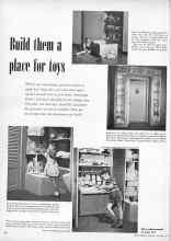 Better Homes & Gardens December 1952 Magazine Article: Build them a place for toys