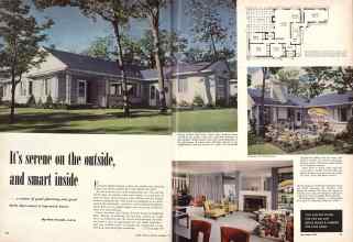 Better Homes & Gardens December 1952 Magazine Article: It's serene on the outside and smart inside