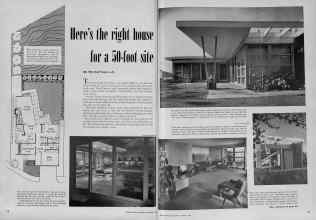 Better Homes & Gardens January 1953 Magazine Article: Here's the right house for a 50-foot site