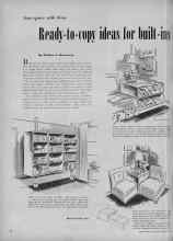 Better Homes & Gardens February 1953 Magazine Article: Ready-to-copy ideas for built-ins