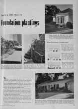 Better Homes & Gardens March 1953 Magazine Article: Foundation plantings