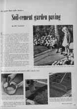 Better Homes & Gardens March 1953 Magazine Article: Soil-cement garden paving