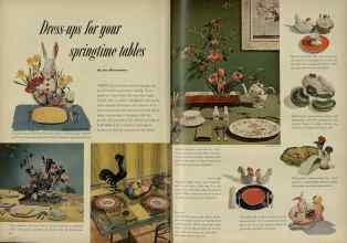 Better Homes & Gardens March 1953 Magazine Article: Dress-ups for your springtime tables