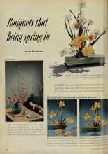 Better Homes & Gardens April 1953 Magazine Article: Bouquets that bring spring in