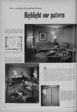 Better Homes & Gardens April 1953 Magazine Article: For a striking decorating scheme Highlight one pattern